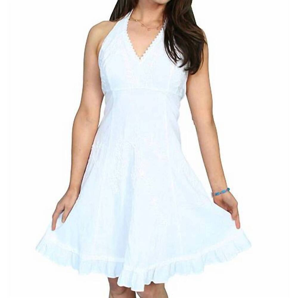NEW SCULLY halter dress in white